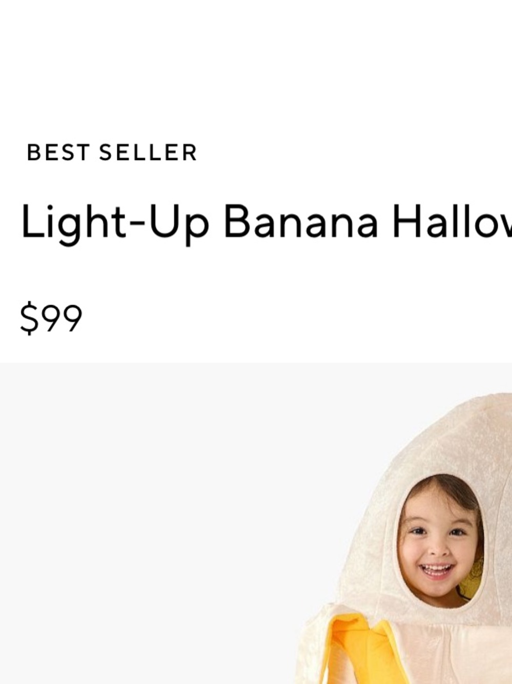 Pottery Barn Kids Light Up Banana Halloween Costume - 4-6 years - Picture 2 of 5